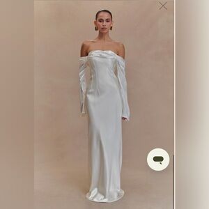 Meshki Strapless White Gown